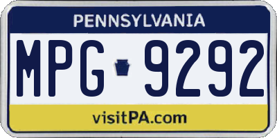 PA license plate MPG9292