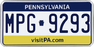 PA license plate MPG9293