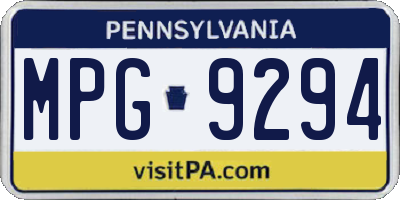 PA license plate MPG9294