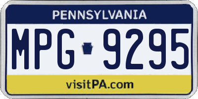 PA license plate MPG9295