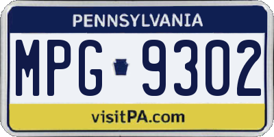 PA license plate MPG9302