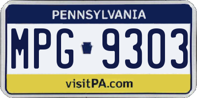 PA license plate MPG9303