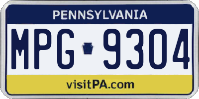 PA license plate MPG9304
