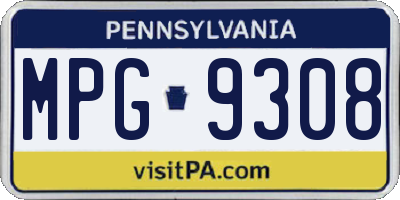 PA license plate MPG9308