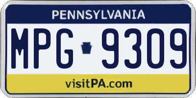 PA license plate MPG9309
