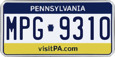 PA license plate MPG9310