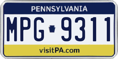 PA license plate MPG9311