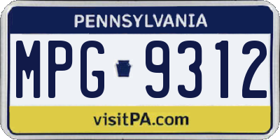 PA license plate MPG9312