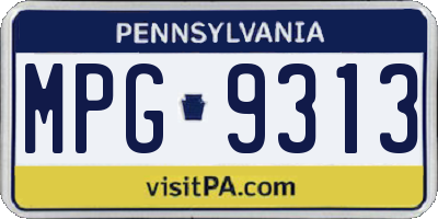 PA license plate MPG9313