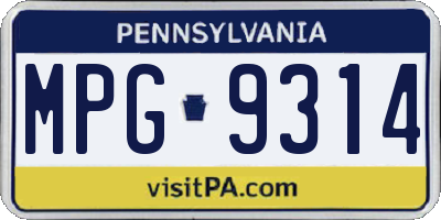 PA license plate MPG9314