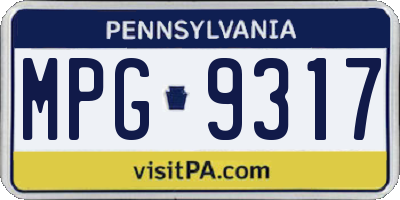 PA license plate MPG9317