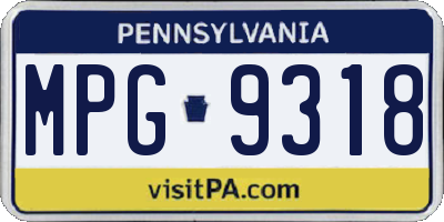 PA license plate MPG9318