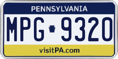 PA license plate MPG9320