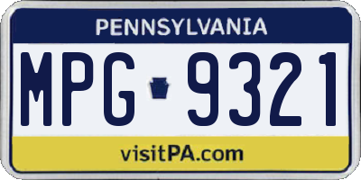 PA license plate MPG9321