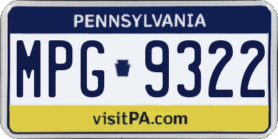 PA license plate MPG9322