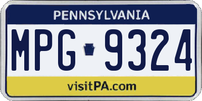 PA license plate MPG9324