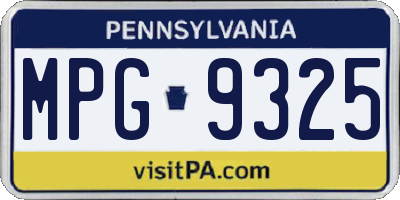 PA license plate MPG9325