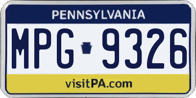PA license plate MPG9326