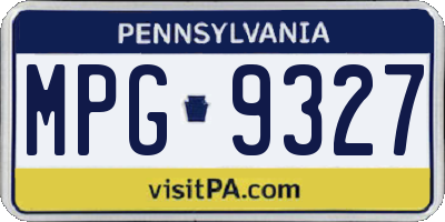 PA license plate MPG9327