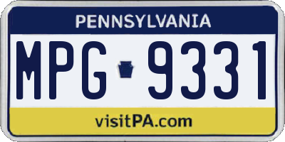 PA license plate MPG9331