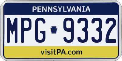 PA license plate MPG9332