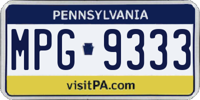 PA license plate MPG9333