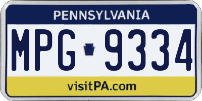 PA license plate MPG9334
