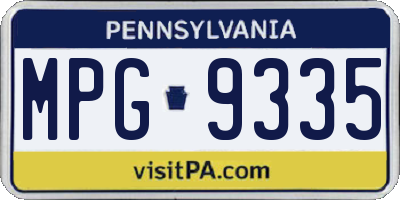 PA license plate MPG9335