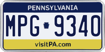 PA license plate MPG9340