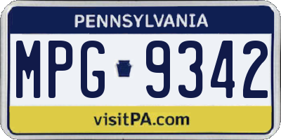 PA license plate MPG9342