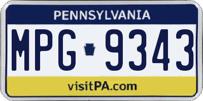 PA license plate MPG9343