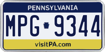 PA license plate MPG9344