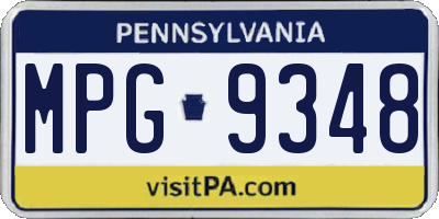 PA license plate MPG9348