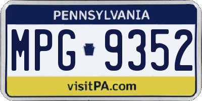 PA license plate MPG9352