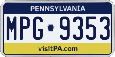 PA license plate MPG9353