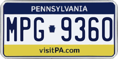 PA license plate MPG9360