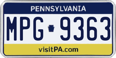 PA license plate MPG9363