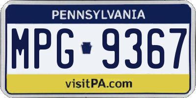 PA license plate MPG9367