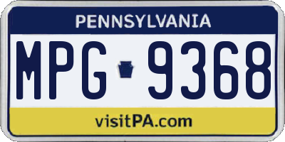 PA license plate MPG9368