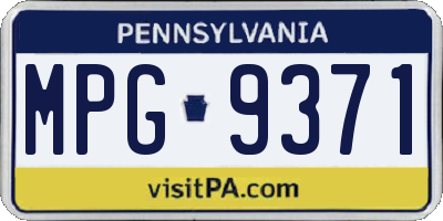 PA license plate MPG9371