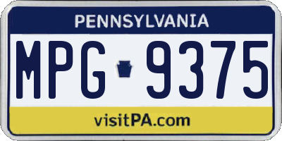 PA license plate MPG9375