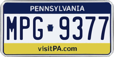 PA license plate MPG9377