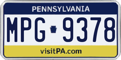 PA license plate MPG9378