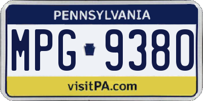 PA license plate MPG9380