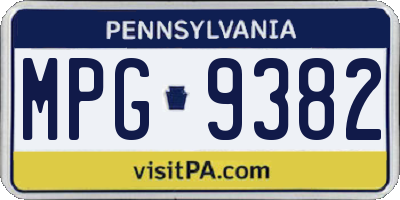 PA license plate MPG9382