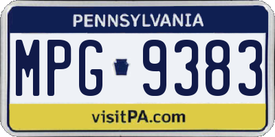 PA license plate MPG9383
