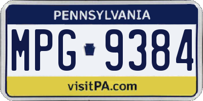 PA license plate MPG9384