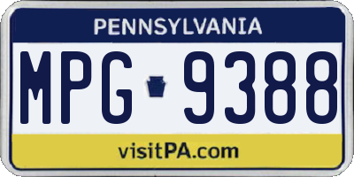 PA license plate MPG9388