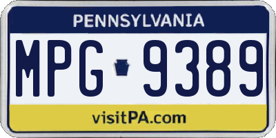 PA license plate MPG9389