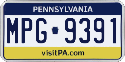 PA license plate MPG9391